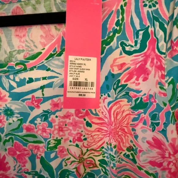Lilly Pulitzer Pink and Green Floral Dress - Picture 2 of 2